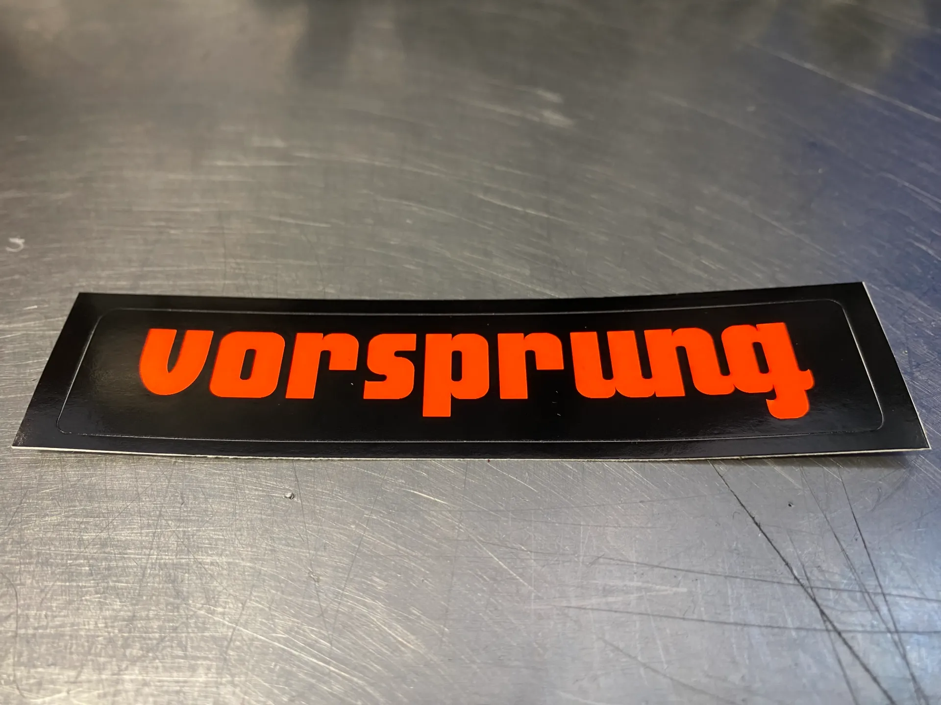 [STK-VSLOGO-ORANGE] Vorsprung Decals (Vorsprung Logo - Orange 100mm x 25mm)